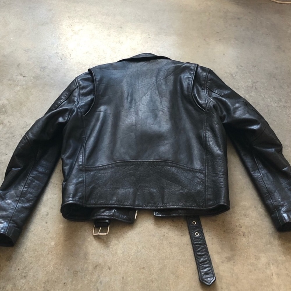 Leather motorcycle jacket